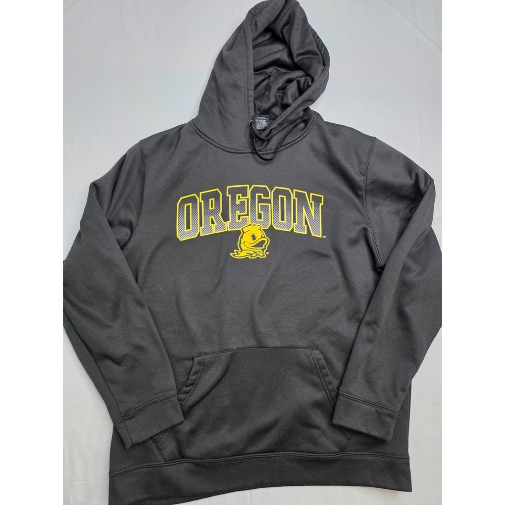 Colosseum Oregon Ducks Football Hoodie Men's XL Black Graphic Print Fleece Lined